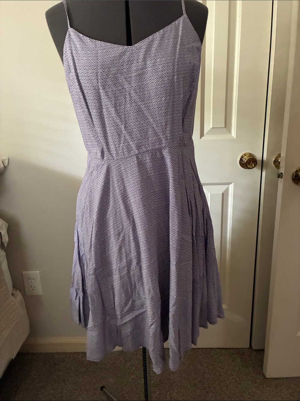 Old Navy Lavender Diamond-Print Mini Slip Dress